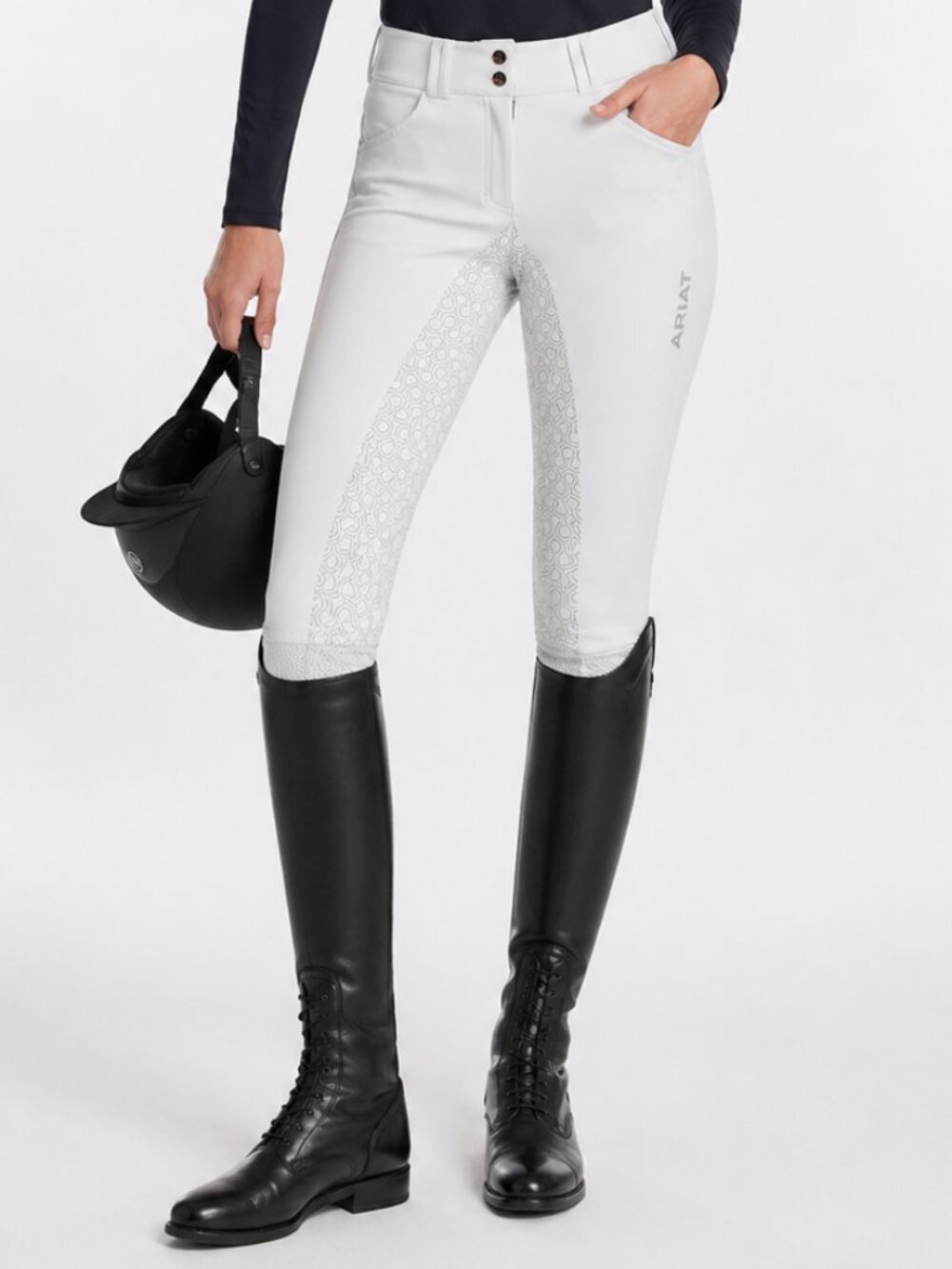 ARIAT PRO Tri Factor Grip Full Seat Equestrian Riding Breeches White 28R